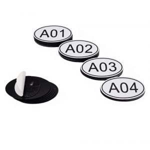 NanTun Lot de 50 étiquettes ovales blanches avec numéros de table – 30 mm x 50 mm en plastique ABS avec chiffres gravés – A01 à A50 (PlayCool, neuf)