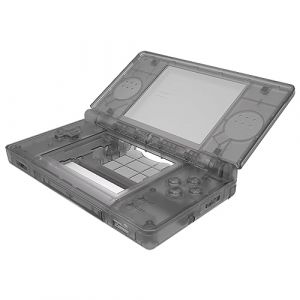 eXtremeRate Coque Remplacement Complète pour Nintendo DS Lite, Coque pour Nintendo DS Lite Console Portable avec Bouton de Remplacement Transparent Noir, Console Non Incluse (Easequote-Store, neuf)