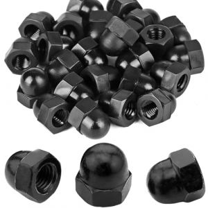 Bikasun 50 Pièces M8 Noir Ecrou Borgne Inox écrous borgne M8 hexagonaux Ecrou Borgne Hexagonal DIN 1587 Forme Supérieure A2 V2A Cache Ecrou pour Vis Boulons Filetés & Tiges Filetées (BIKASUN, neuf)