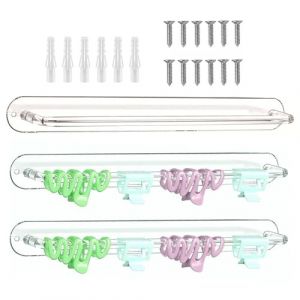 Organisateur de clip de cheveux mural - Organisateur de clip de griffe mural | Présentoir de pince à cheveux flottante en acrylique, 3 présentoirs de bande de cheveux suspendus (custip, neuf)