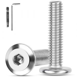 XRXYMQ 11 Pièces Vis M8 x 45 mm Tête Plate A2 V2A Vis inox M8 Pour Boulons de Meubles Six Pans Creux Avec Clé Hexagonale (yangmeiqiao, neuf)