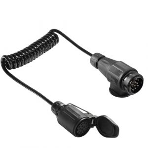 AGRISHOP Rallonge Remorque 13 vers 13 Broches 12v 1.8m,Spirale C&acirc;ble Faisceau Extension13 Broches &agrave; 13Broches M&acirc;le et Femelle,Adaptateur Convertisseur Remorque Rallonge Connexion &Eacute;lectrique CE (AGRISHOP, neuf)