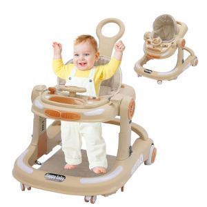 Trotteur B&eacute;b&eacute; Pliable 4 en 1, Trotteurs Marche Gar&ccedil;on Bebe avec Hauteur R&eacute;glable, Station Jeu Amovible, Tapis Sol et Frein, Design Anti-Collision, Trotteurs pour B&eacute;b&eacute; 6 9 18 Mois (Toys Beichen, neuf)