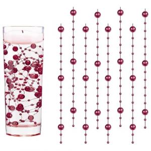 GEFIRE Wasserperlen 18 Pièces Perles d'eau Burgundy Color Bougies Flottantes Perle d'eau Bougie Flottante pour Vases Remplisseurs de Bouteilles d'eau, Mariages, Décorations de Centres de Table (1.2M) (YAOYAOI, neuf)
