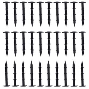 ERUIV Sardine, 50er Piquets De Jardin, Agraphe Toile De Paillage Plastique Noir, Fixation bache, Sardines De Fixation, Toile De Paillage Fixe, Fixation bache, Convient aux Jardin, 15 cm de Long (Sayjia GmbH, neuf)
