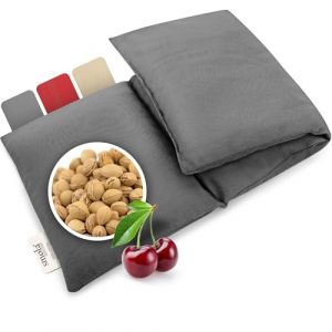 smøla Grand coussin en noyaux de cerises pour micro-ondes I 3 compartiments 47 x 19 cm Coussin de grains pour dos, nuque et épaules I 850 g de noyaux de cerises I Chauffe-reins I Bouillotte naturelle, (Görges Naturpharma GmbH, neuf)