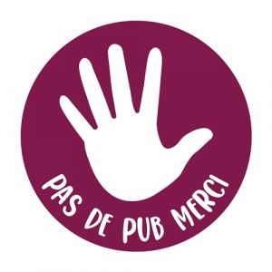 Plaque gravée pour boite aux lettres Pas de Pub Merci autocollante 8x8cm Bordeaux (my-goodprice, neuf)