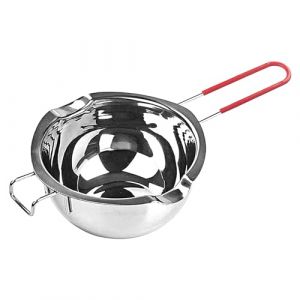 Shitafe Bol de Fusion 400 ML, Pot de Fusion pour Bain-Marie, Bol de Fusion pour Bain-Marie en Acier Inoxydable, Bol de Fusion &agrave; 2 becs pour Chocolat, Sucre, Beurre, Fromage et Bougies (taoynm, neuf)