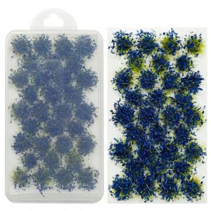 Woohome Modèle Arbres Gazon Lichen pour Feuillage, 32 PCS Bleu Touffe d'herbe Statique Herbe Artificielle Modèle pour Le Chemin de Fer de Paysage de Train (CXiong, neuf)
