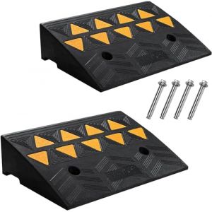 VEVOR Rampe de Seuil Hauteur 12,7 cm 2PCS Rampes Trottoir Caoutchouc Capacité Charge 15 tonnes Rampe Accès Fauteuil Roulant avec Structure Grillagée Stable pour Passage Voitures Motos 48,3x33x12,7 cm (New Clear FR, neuf)
