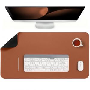 Jumdast Sous-main, Tapis de Bureau Antid&eacute;rapant Double Face Sous Main bureau Cuir Bloc-notes de Bureau &eacute;tanche pour le Bureau et la Maison(Noir Marron, 40 x 80 cm) (Jumdast, neuf)