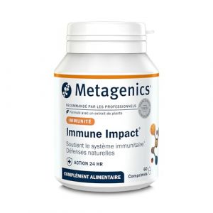 Metagenics Immune Impact - Vitamine C & D, Zinc, S&eacute;l&eacute;nium et Th&eacute; Vert - Soutien Immunitaire - D&eacute;fenses Naturelles (60 comprim&eacute;s) (Metagenics EMEA, neuf)