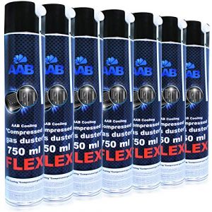 AABCOOLING Compressed Gas Duster Flex 750ml - 7 Pi&egrave;ces - Air Comprim&eacute; avec Un Tube Flexible, D&eacute;poussi&eacute;rant, Bombe a Air Comprim&eacute;, Bombe a Air Sec, D&eacute;poussi&eacute;rant Mat&eacute;riel (AAB Seller FR, neuf)