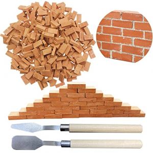 Woohome 1:16 Mini Briques Rouges Briques 350 PCS Mini Briques Miniatures pour Fairy Garden Decor, Accessoires Aménagement Paysager Miniature (CXiong, neuf)