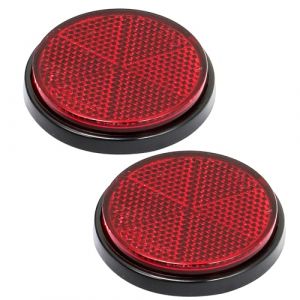 AGRISHOP 2X Catadioptre Rouge Rond Adhesif Catadioptre pour Vehicule Réflecteur Remorque Signalisation (AGRISHOP, neuf)