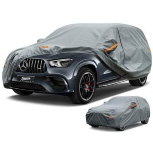 Kayme Bâche Voiture Étanche, 5 Couches Housse de Protection Voiture Extérieur Contre Pluie Soleil Poussière, Universelle pour Cayenne, BMW X5, GLE, Audi Q7/Q8, Range Rover, etc. Jusqu'à 485 cm (kayme car covers shop, neuf)