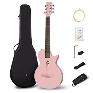 Enya Guitare Acoustique Débutant Set - Fibre de Carbone Rose Nova Go Guitare (Acoustique, Rose) (Enya musical, neuf)