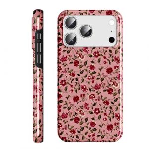 Saqmkil Coque pour iPhone 17 Pro Max, Silicone Housse &Eacute;tui avec Aesthetic Design Fleur Motif, Femme Fille Anti-Rayures Protection TPU Souple Etui Bumper Cover pour iPhone 17 Pro Max 6,6'', Rose (runjinggongyi, neuf)