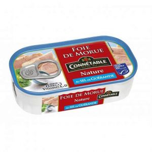 CONNETABLE - Foie De Morue Nature Au Sel De Guerande 121G - Lot De 4 - livraison offerte (La Famille &agrave; Table! - LF&agrave;T!, neuf)