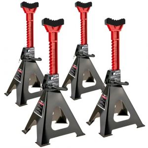 STIX Lot de 4 chandelles Voiture JS-6T – Capacité 6 Tonnes – Réglables 385 à 560 mm – avec Patins en Caoutchouc et Goupille de Sécurité (Felgeo, neuf)