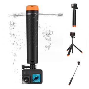 Vkesen Poignée Flottante Perche à Selfie Trépied, Monopode Télescopique Étanchepour GoPro Hero 13/12/11/10/9, DJI Osmo Action 5 Pro/4, Insta360 Ace Pro, AKASO EK7000/V50X et Autres Caméra d'action (VKESEN Direct, neuf)