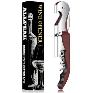 Allpeak Tire Bouchon Decapsuleur Ouvre Bouteille - 1PC Multifonction Limonadier Professionnel Tire Bouchon Sommelier Décapsuleur, 3 en 1 Limonadier Tire-Bouchons Wine Opener - Rouge vin (Asinta-IT, neuf)