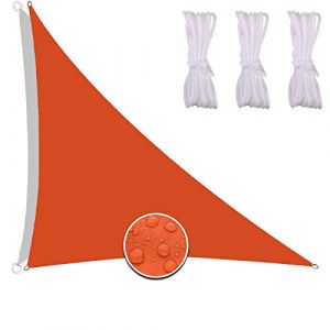 Redfire Voile D'ombrage Toile de Jute 3X4X5M, Anti UV d’Ombre Protection Soleil Protection Solaire Différentes Tailles Compris Corde Fixation pour Patio Orange (Redfire-EU, neuf)