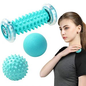 Balle de Massage,Rouleau de Massage,Rouleau Massage Pied & 2 Reflexologie Balle pour Fasciite Plantaire, Colonne Cervicale, Dos, Fesses, Épaule, Bras (Lamber International Trade Kft., neuf)