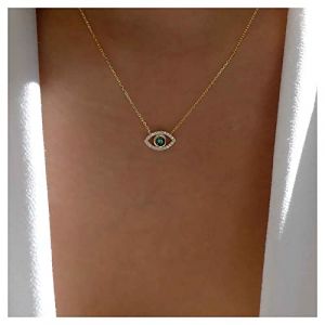 Inilbran Collier Ras Du Cou En Cristal Vert Collier Oeil De Démon Collier Ras Du Cou Vintage Collier Oeil D'emeraude Bling Cz Collier De Protection Emeraude Chaine Bijoux Pour Femmes Et Filles (Inilbran, neuf)