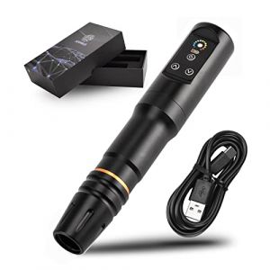 ATOMUS Orange Wireless Tattoo Machine Wireless Tattoo Pen Coreless Motor Rotary Tattoo Machine Colorful Light Battery Power for Tattoo Body Art XUANCAI (hayou1989, neuf)