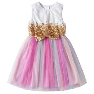 VIKITA Robe Fille Princesse Mariage Ceremonie Pageant Casual Enfants Robe Sh4868 11-12 Ans (VIKITA FACTORY STORE EUROPE, neuf)