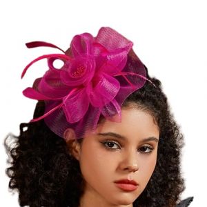 Vdaxvme Chapeaux bibi ann&eacute;es 20 et 50 - Chapeau pilulier - Chapeau de cocktail - Bandeau en &eacute;pingle &agrave; cheveux - Pince &agrave; cheveux - Coiffe en forme de fleur (ChaoYao, neuf)