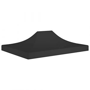 vidaXL Toit de Tente de R&eacute;ception Toile de Toit de Chapiteau Remplacement de Toit de Tente Escamotable Pavillon de Jardin 4,5x3 m Noir 270 g/m&sup2; (vidaXL FR, neuf)