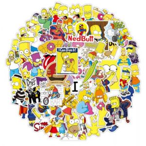 Autocollants Simpson 100 pièces pour ordinateur portable, autocollants Cool pour adolescents, enfants, garçons, téléphone de Skateboard (Tcavert Cans EU, neuf)