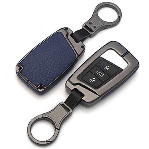 ontto Coque de cl&eacute; de Voiture Compatible avec Skoda Superb A7 Kodiaq VW Magotan Passat B8 MK2 Jetta Cas pour t&eacute;l&eacute;commande de cl&eacute; Voiture en Alliage Protection de cl&eacute; avec Porte-cl&eacute;s-Noir Bleu C (Ontto, neuf)