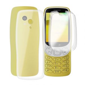 HGJTFANY Coque pour Nokia 3210 2024 (2.4") + [4 X Verre Tremp&eacute; Protection &eacute;cran] Ultra Fin Souple TPU Bumper Case Silicone Antichoc Housse Etui pour Nokia 3210 2024 - Transparent (HHUAN, neuf)