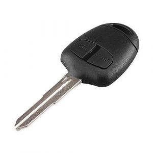 Coque de cl&eacute; de Voiture &agrave; Distance 2 Boutons pour Mitsubishi Pajero Sport Outlander Grandis ASX MIT11 Lame a Logo (car key, neuf)