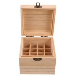 WRITWAA Bo&icirc;te De Rangement Bois Pour Aromath&eacute;rapie Organisateur &agrave; Compartiments Pour Huiles Essentielles Et Vernis &agrave; Ongles Coffret De Voyage Pour Flacons (Saieli, neuf)