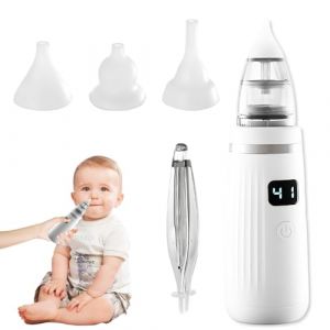 Mouche Bebe Electrique, ADDLIVE 2 En 1 Aspirateur Nasal Bebe, 5 Niveaux de Puissance D'aspiration Mouche Nez Bebe Electrique, Aspirateur Nez Bebe avec 3 Buses en Silicone et Affichage LED pour B&eacute;b&eacute; (YUNXIA-EU, neuf)