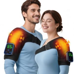 Coussin chauffant sans fil pour la nuque et les &eacute;paules avec vibration, 3 r&eacute;glages de chauffage, contr&ocirc;le tactile et appareil de massage &agrave; l'&eacute;paule rechargeable pour les douleurs au cou, les douleurs (Garqifertt, neuf)