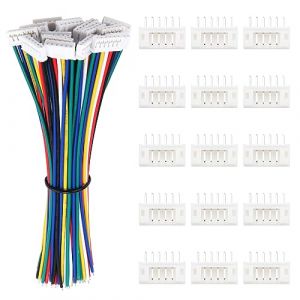 Lyeteung 15 Paires JST 2.0 PH 6 Pin Connecteur, Micro JST PH 2.0 6-Broches Connecteur Plug Mâle avec Câble de 150mm 22AWG et Femelle (Lyeteung, neuf)