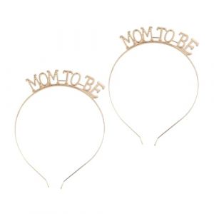 COLLBATH 2 pi&egrave;ces Serre-t&ecirc;te Mom To Be Dor&eacute; Alliage L&eacute;ger pour F&ecirc;te Pr&eacute;natale et Accessoires de Costume Cadeau Cr&eacute;atif pour Future Maman Confortable et &Eacute;l&eacute;gant Lot (JianLui, neuf)