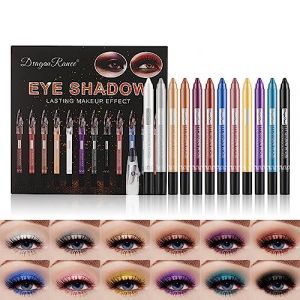 Holzsammlung 12 Pcs Crayon Fard À Paupières Crayon Étanche Fard À Paupières Bâton Shimmer Crème Fard À Paupières Stylo Créer Paillettes Maquillage Des Yeux, Facile à Utiliser (TeencentsMallEU, neuf)