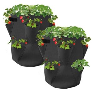 Spetebo Lot de 2 Sacs de Plantation de Fraises en Feutre - 45 x 35 cm - Sac de Plantation pour Fraises et Petits légumes - Sac pour Jardins, balcons, Plantes, Sacs pour Fraises, ail, oignons, Herbes (Special-trends, neuf)