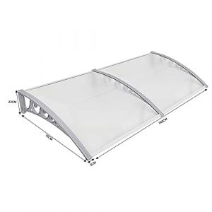 Auvent pour Porte d'Entr&eacute;e et Store de Fen&ecirc;tre - En Alliage d'Aluminium - Translucide (80 x 240 cm) (muxixi, neuf)