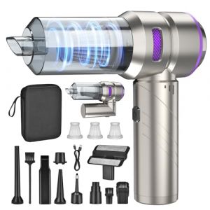 Aspirateur sans fil, 4 en 1, aspirateur de voiture, portable, 18000Pa,Mini aspirateur puissant avec moteur brushless,3 vitesses, mini aspirateur puissant pour voiture, maison, bureau, poils (HerbHop, neuf)