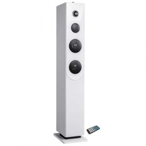 Tour de Son HP33-CD-WHITE avec Lecteur CD, Bluetooth, FM et USB, 100W + télécommande (SONO-ENERGIE, neuf)