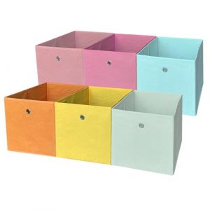 Dromzen 6 Pièces Boite Rangement Vetement Tissu Pliable, Panier Rangement Pliable Tissu, Caisse Rangement, Coffre de Rangement, Casier de Rangement, Bac de Rangement Tissus, Caisse Pliable (6 Couleur) (EDANA IRONWORKS S.R.L., neuf)