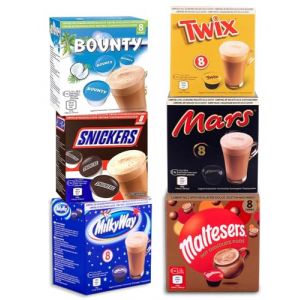 Mars Boissons au Chocolat chaud - Dolce Gusto Compatible - 48 Capsules - Mars, Twix, Milkyway, Snickers, Bounty & Malteser (Caffeluxe, neuf)