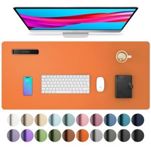 Aothia Tapis de bureau en cuir PU,sous main bureau/tapis de souris antidérapant/tapis de table imperméable/tapis d'écriture pour le bureau et la maison (80x40cm,Hermes Orange) (Aothia FR, neuf)